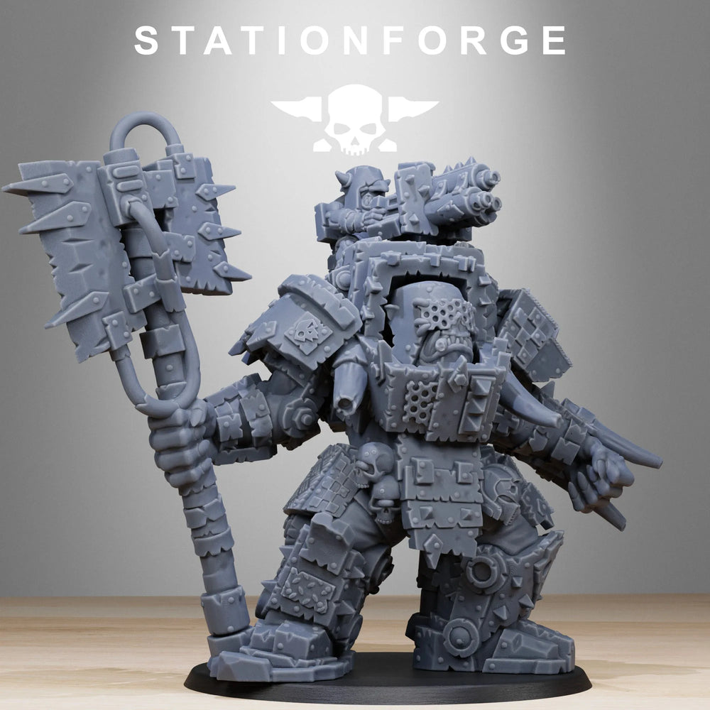 80mm Orc Commander War Boss, Resin Model Figure Kit, Fantasy Theme, Unassembled and Unpainted