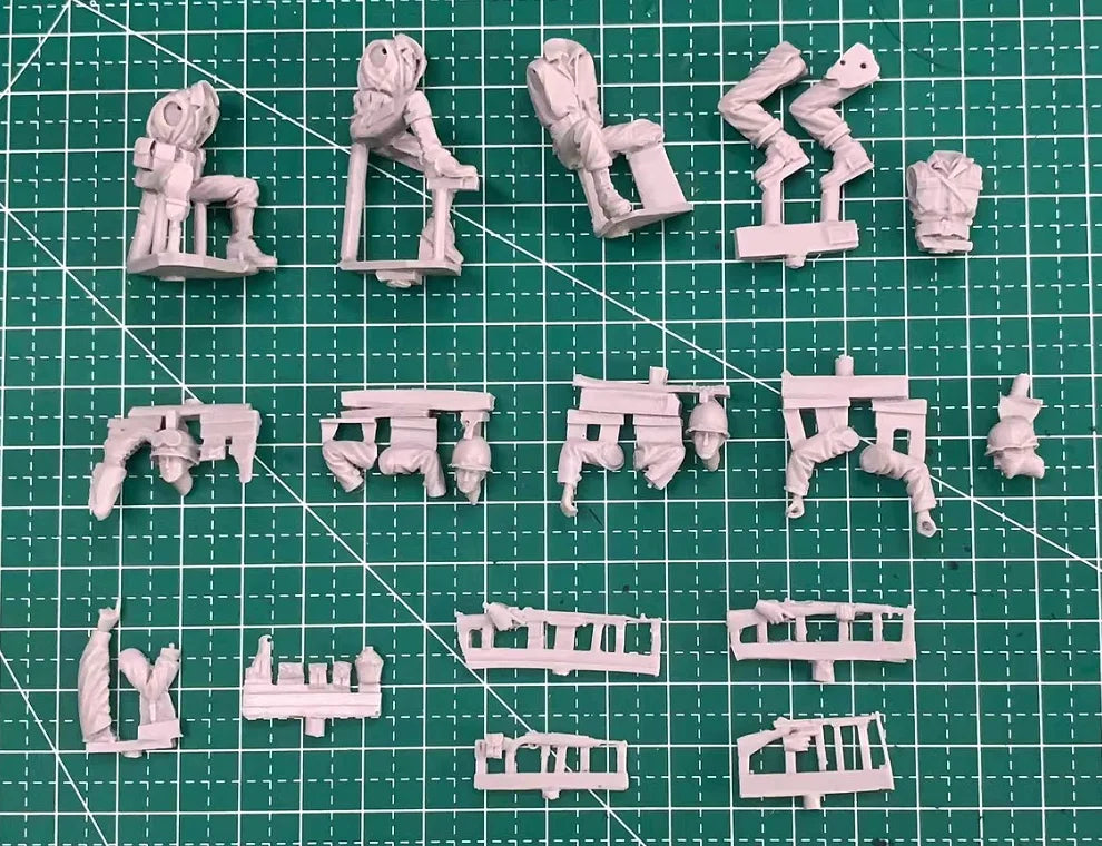 1/35 WWII US Army Rangers, 4 Figures, Resin Model Figure Kit, Unassembled and Unpainted