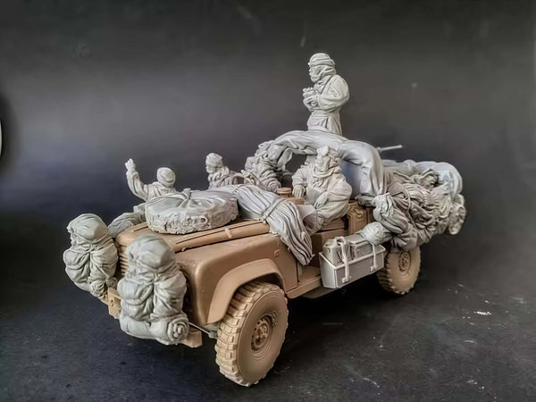 1/35 WWI Supply Convoy, 5 Figures, Resin Model Figure Kit, Unassembled and Unpainted