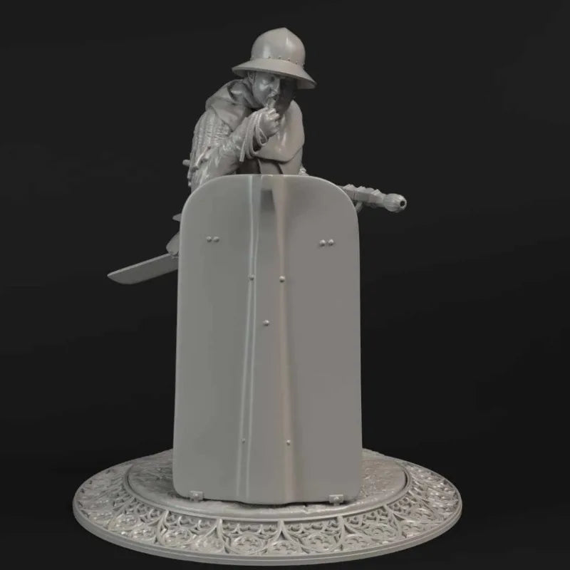 1/24 Medieval Soldier, Resin Model Figure Kit, Unassembled and Unpainted