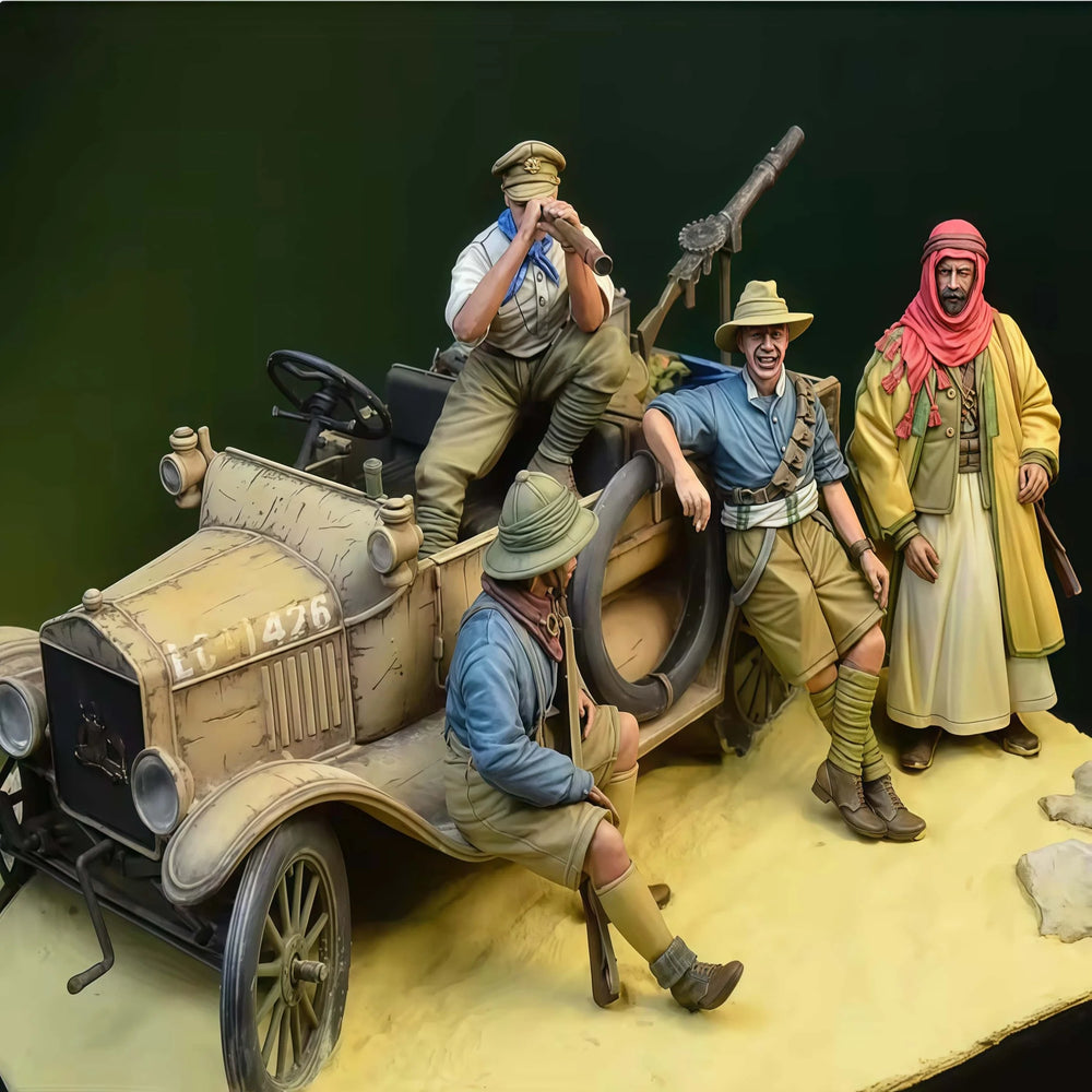 1/35 WWI Militia, 5 Figures, Resin Model Figure Kit, Unassembled and Unpainted