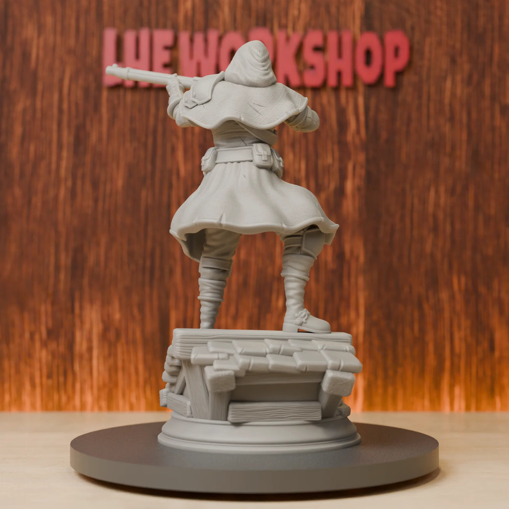 75mm Female Sharpshooter Rogue, Resin Model Figure Kit, Fantasy Theme, Unassembled and Unpainted