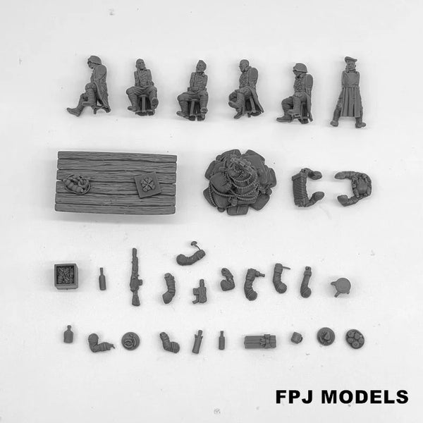 28mm Grim Guard Holiday Feast, 24 Figures, Resin Model Figure Kit, Fantasy Theme, Unassembled and Unpainted