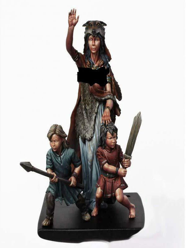 80mm Medieval Roma Woman, 3 Figures, Resin Model Figure Kit, Unassembled and Unpainted
