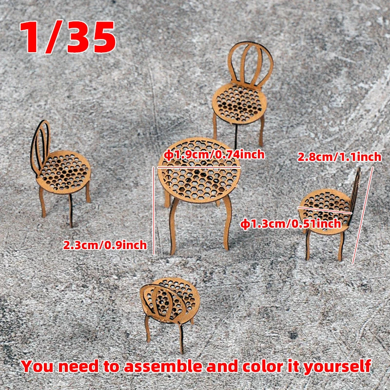 1/35 Furniture Set, Resin Model Accessory Kit, Historical Theme, Unpainted