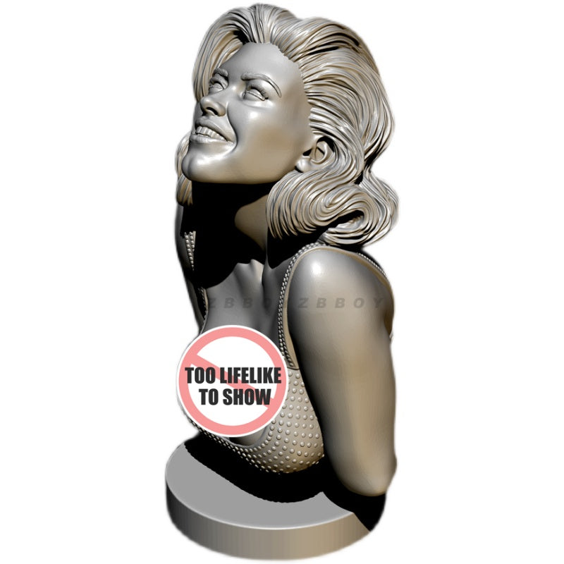 55mm Glamorous Female Portrait, Resin Model Bust Kit, Unassembled and Unpainted