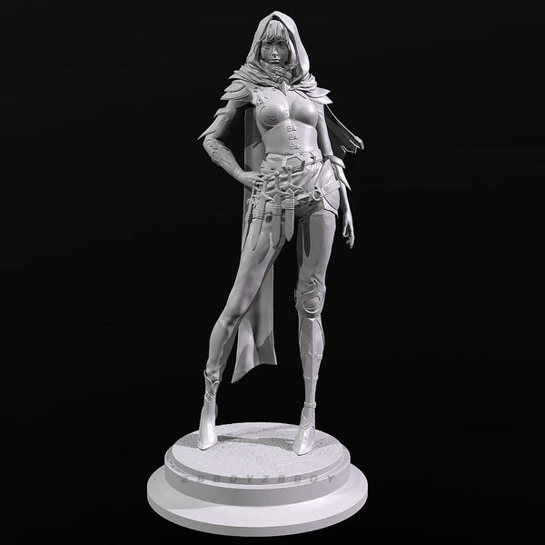 75mm Hooded Fantasy Female, Resin Model Figure Kit, Fantasy Theme, Unassembled and Unpainted