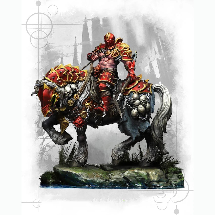 1/24 Medieval Ornate Knight on Armored Dragon, Resin Model Figure Kit, Unassembled and Unpainted