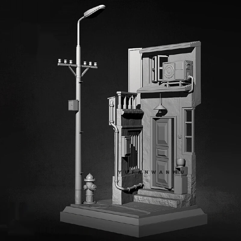 1/35 Modern Street Corner Scene, Resin Model Diorama Kit, Historical Theme, Unassembled and Unpainted