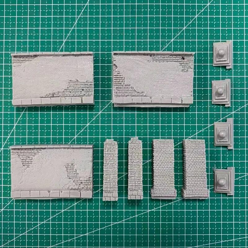 1/35 Medieval Castle Wall Fortification, Resin Model Terrain Kit, Unpainted