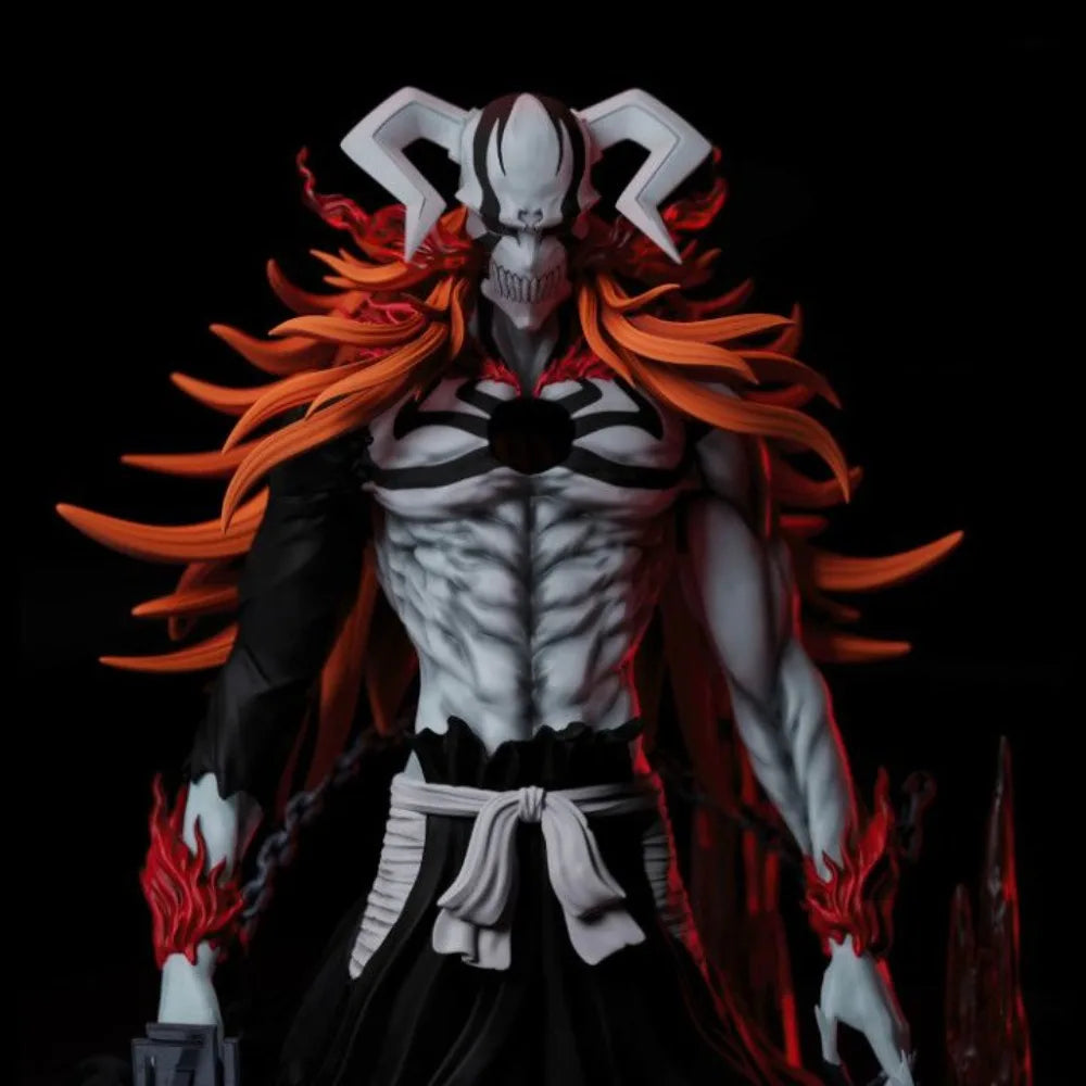 Horned Demon Warrior with Flowing Flame Hair, Resin Model Figure Kit, Fantasy Theme, Unassembled and Unpainted
