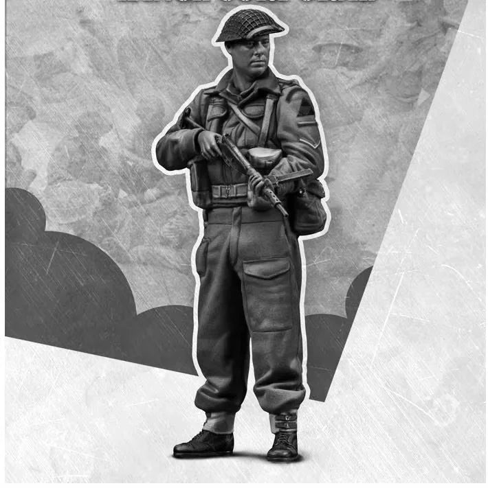 1/35 WWII German Infantryman Advancing, Resin Model Figure Kit, Unassembled and Unpainted