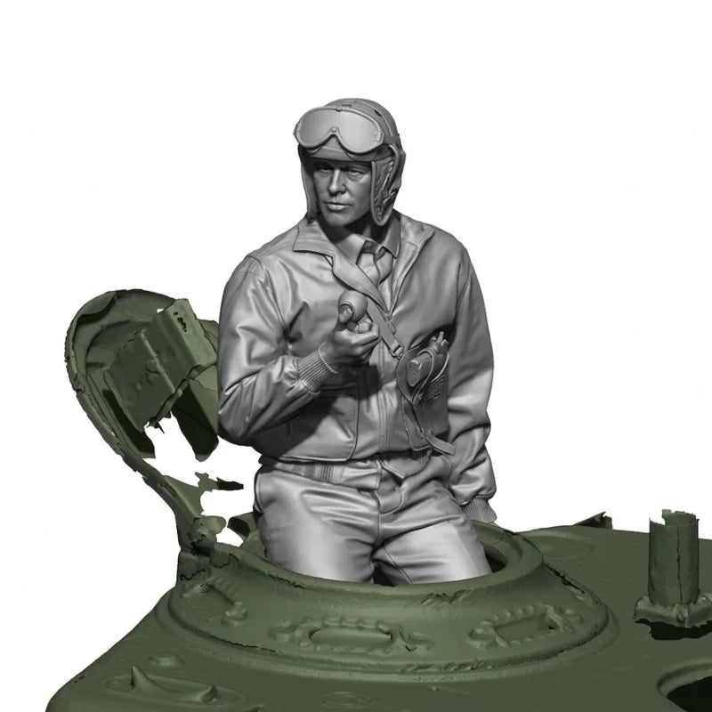 1/16 WWII US Tank Commander in Aviator Goggles, Resin Model Figure Kit, Unassembled and Unpainted