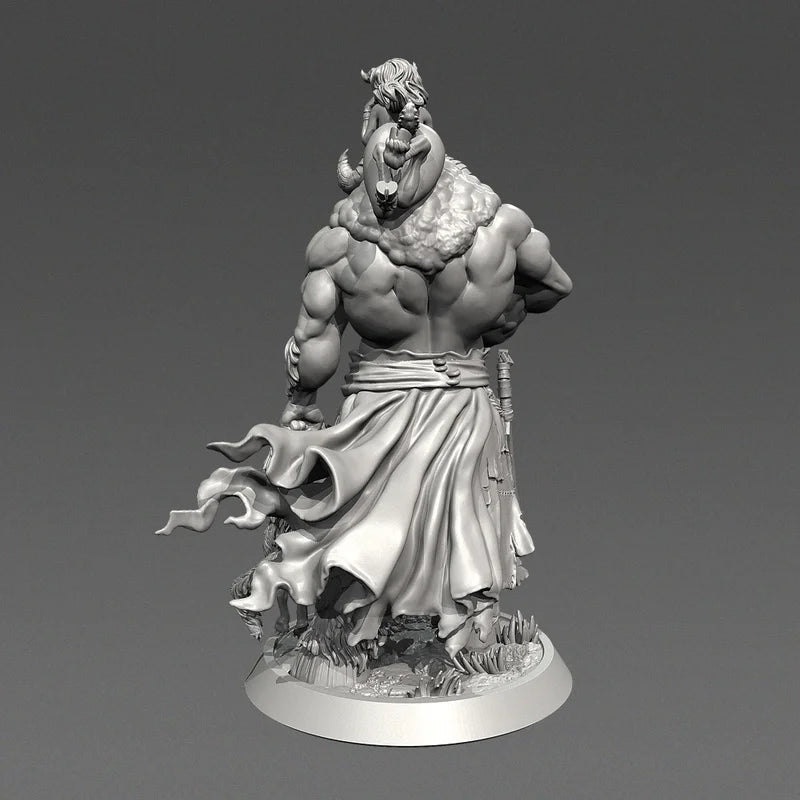 50mm Orc Barbarian with Tusks and Spikes, Resin Model Figure Kit, Fantasy Theme, Unassembled and Unpainted