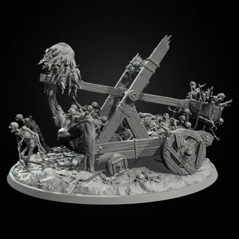 80mm Undead Corpse Chariot, 8 Figures, Resin Model Figure Kit, Fantasy Theme, Unassembled and Unpainted