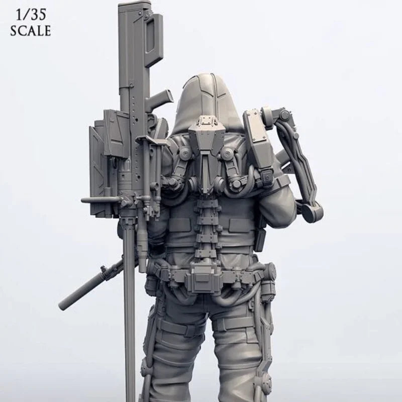 1/35 Tactical Soldier, Resin Model Figure Kit, Sci-Fi Theme, Unassembled and Unpainted
