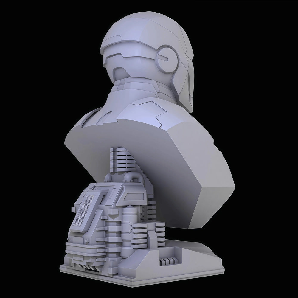 1/10 Armored Helmet, Resin Model Bust Kit, Sci-Fi Theme, Unassembled and Unpainted