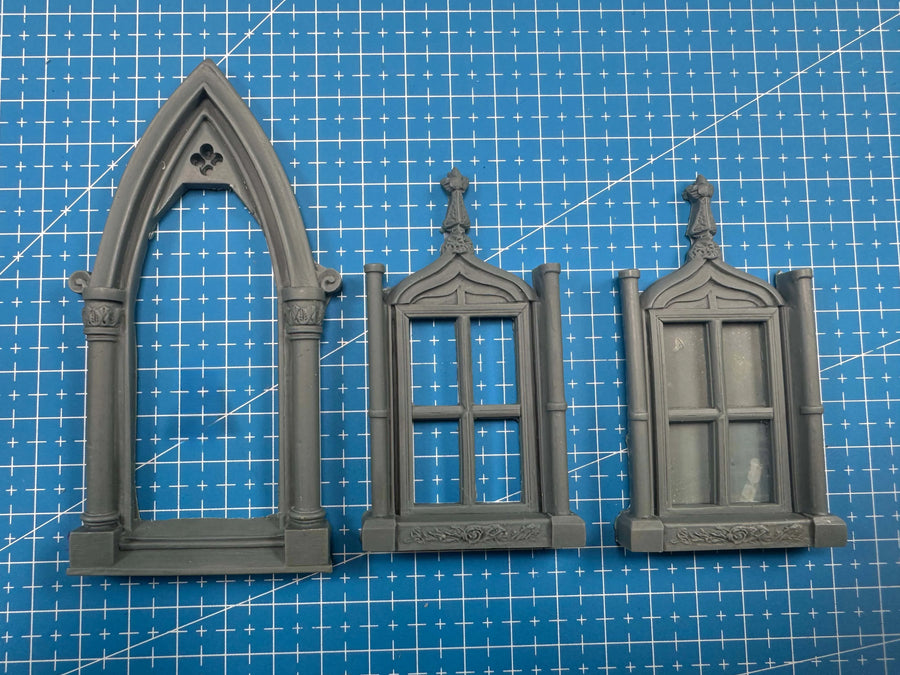 Gothic Church Doorway & Window Set Resin Terrain Kit - resin model view 2