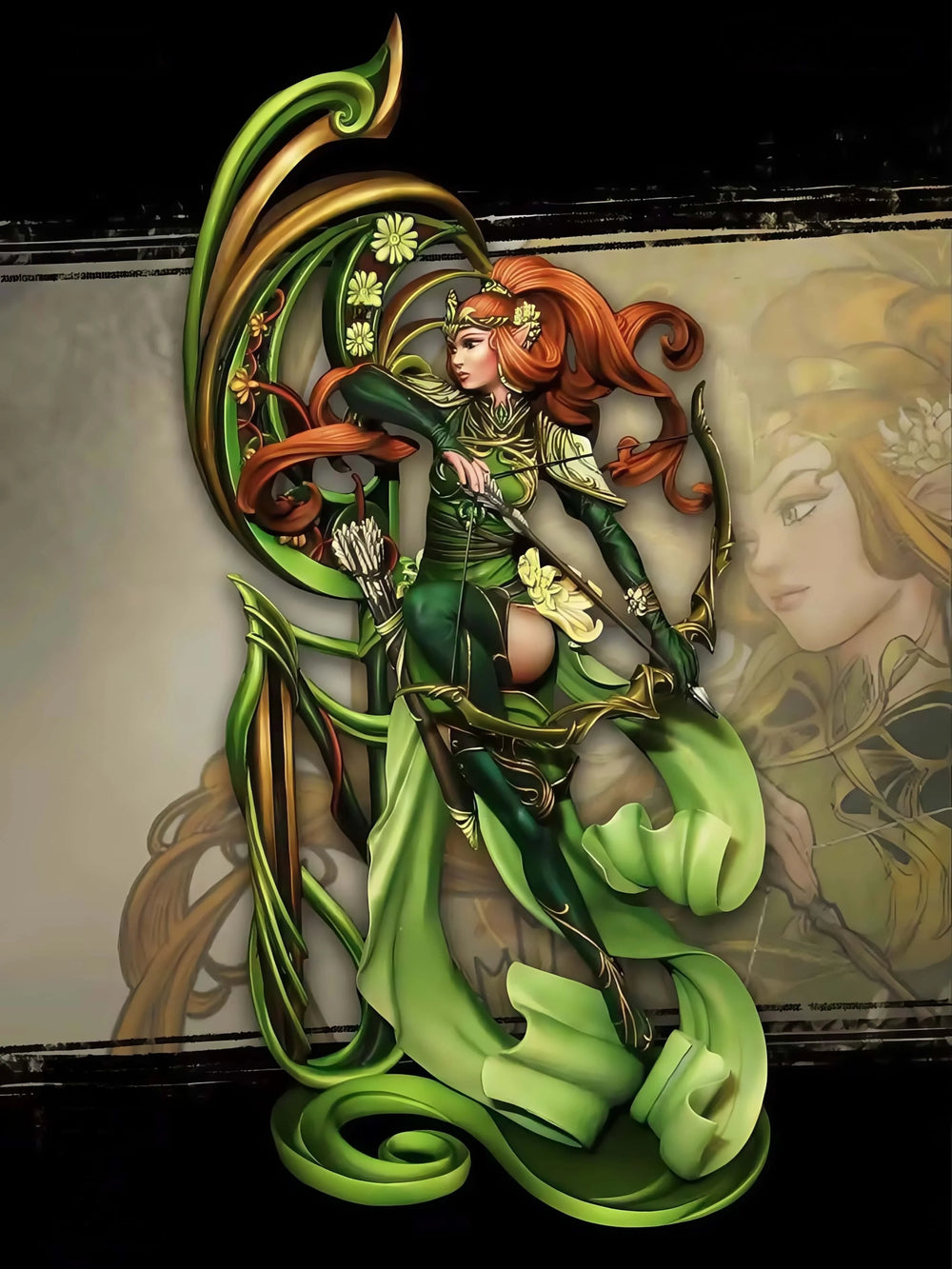 1/24 Female Siren, Resin Model Figure Kit, Fantasy Theme, Unassembled and Unpainted