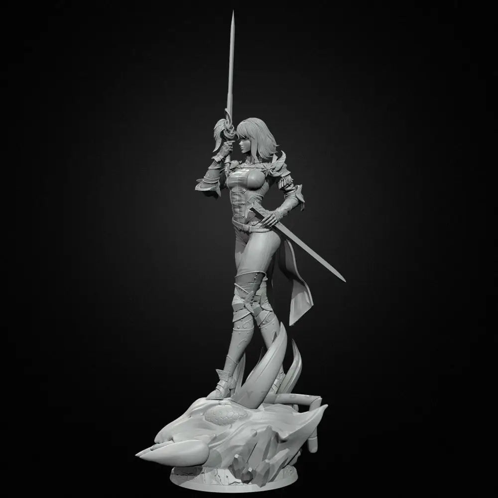 75mm Medieval Female Warrior, Resin Model Figure Kit, Unassembled and Unpainted