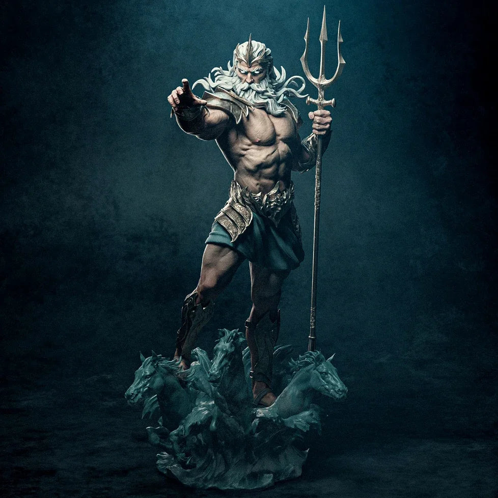 90mm Poseidon, Resin Model Figure Kit, Mythology Theme, Unassembled and Unpainted