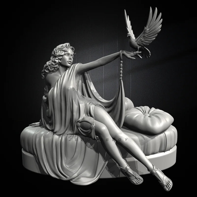 75mm Fallen Bird Girl, Resin Model Figure Kit, Mythology Theme, Unassembled and Unpainted