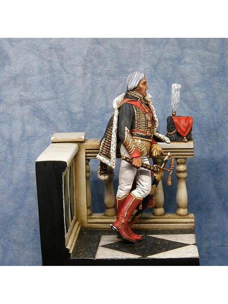 1/24 Napoleonic 18th-Century European Military Officer, Resin Model Figure Kit, Unassembled and Unpainted