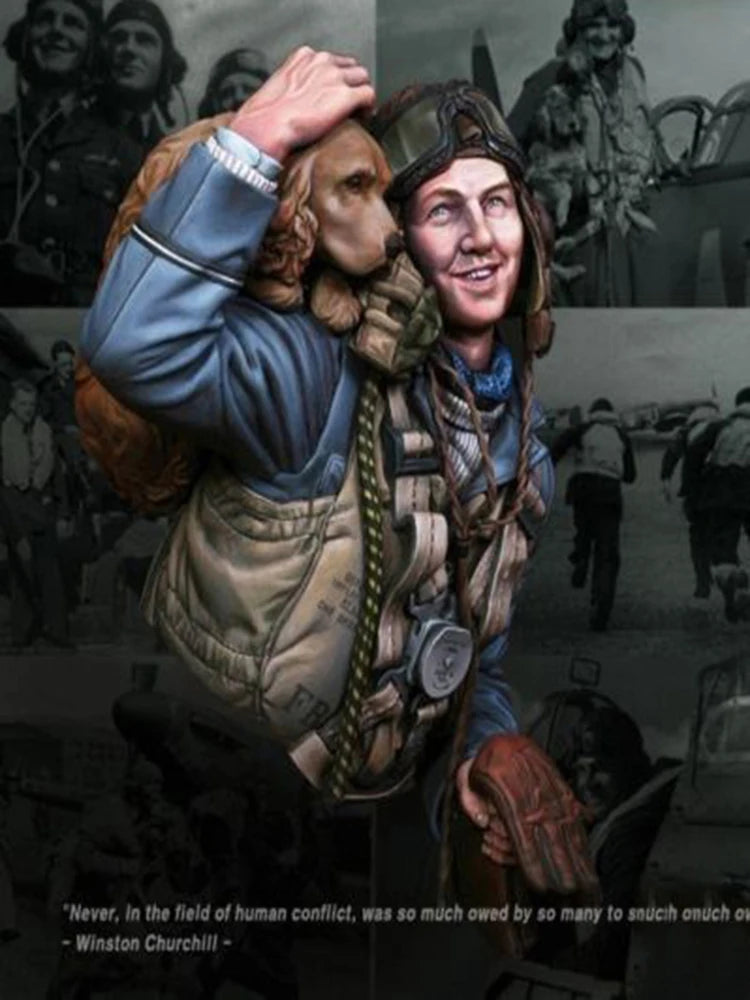 1/10 WWII British RAF Pilots, 2 Figures, Resin Model Bust Kit, Unassembled and Unpainted