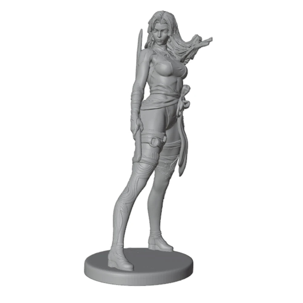 75mm Samurai Girl, Resin Model Figure Kit, Fantasy Theme, Unassembled and Unpainted