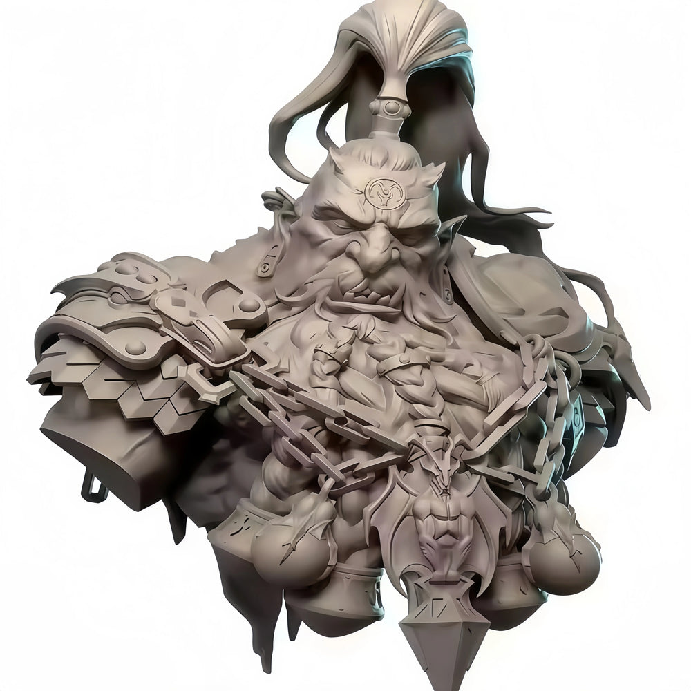 1/10 Orc Demon, Resin Model Bust Kit, Fantasy Theme, Unassembled and Unpainted