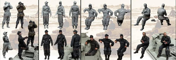 1/35 WWII German Infantry Squad in Combat, 5 Figures, Resin Model Figure Kit, Unassembled and Unpainted