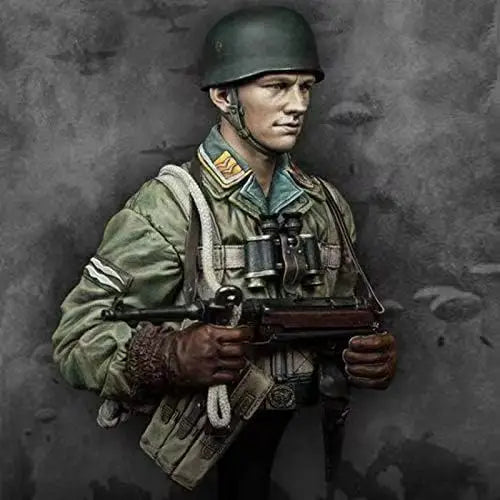 1/10 WWII German Paratrooper, Resin Model Bust Kit, Unassembled and Unpainted