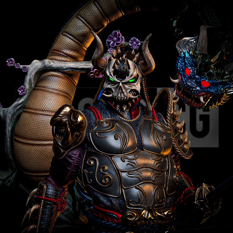 90mm Demonic Multi-Headed Warrior, Resin Model Figure Kit, Fantasy Theme, Unassembled and Unpainted