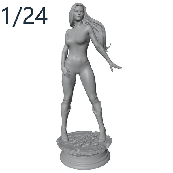 1/24 Fantasy Female Character, Resin Model Figure Kit, Anime Theme, Unassembled and Unpainted