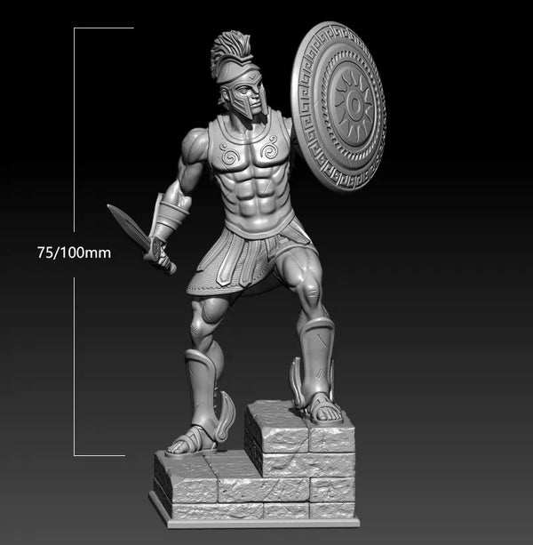 1/18 Ancient Greek Hoplite Warrior, Resin Model Figure Kit, Unassembled and Unpainted