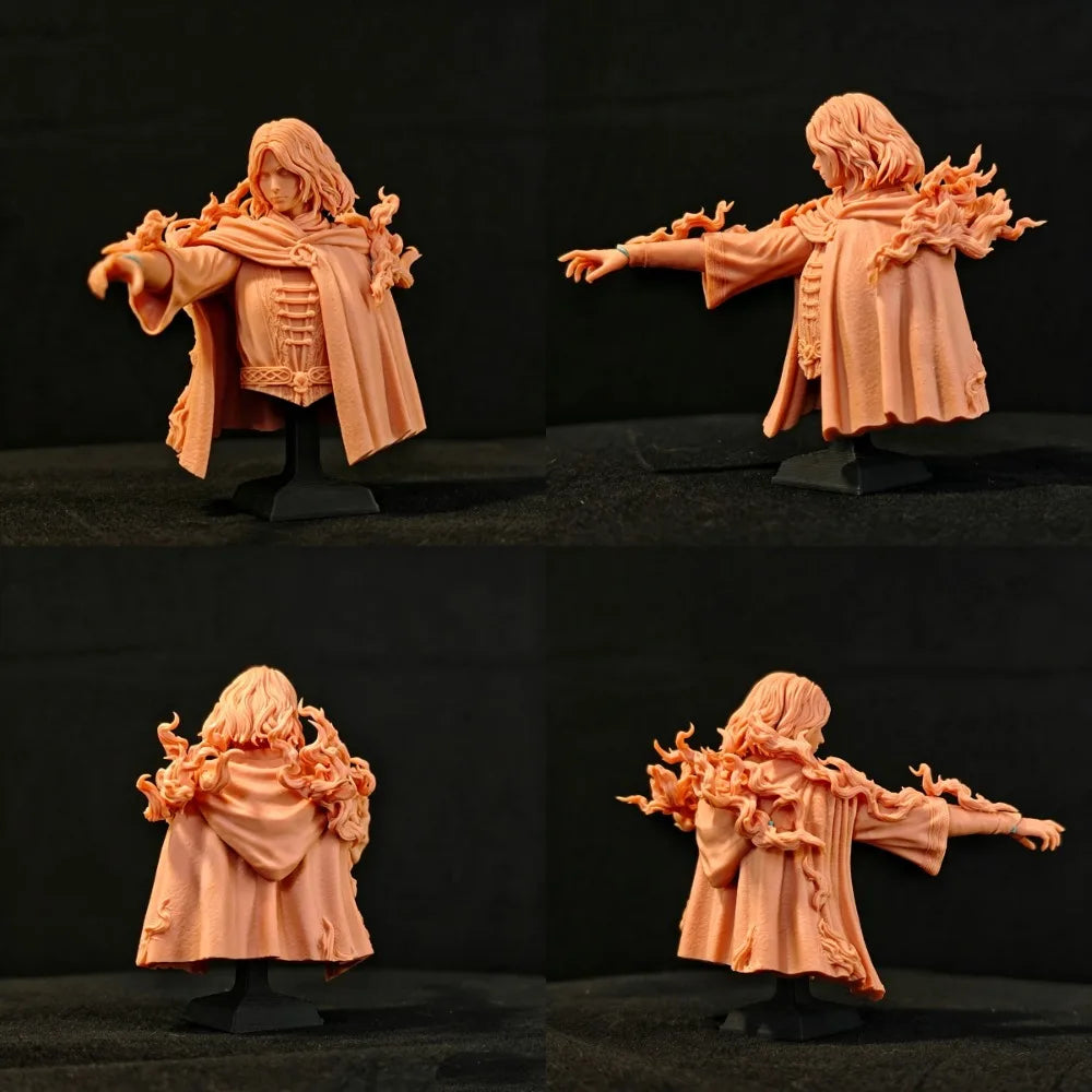 Fire Witch, Resin Model Figure Kit, Fantasy Theme, Unassembled and Unpainted