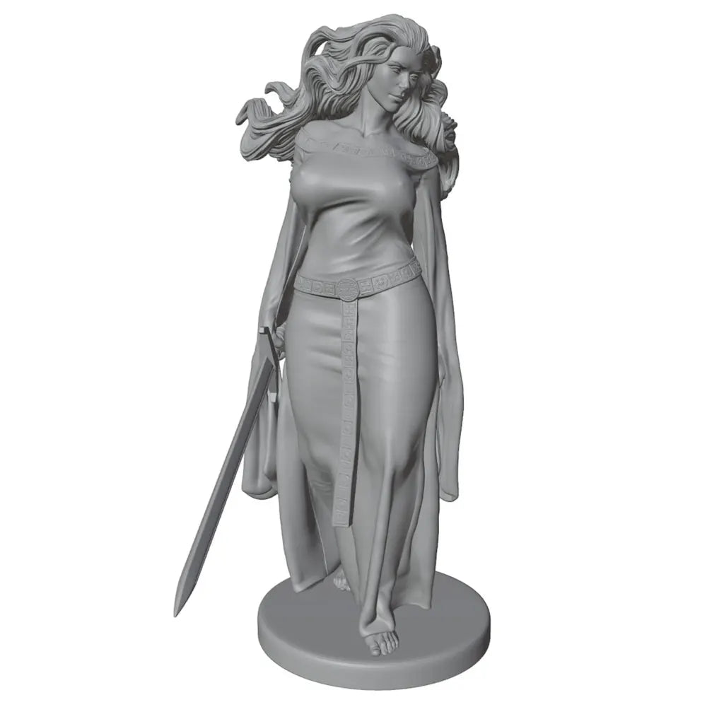 1/24 Female Warrior with Greatsword, Resin Model Figure Kit, Fantasy Theme, Unassembled and Unpainted