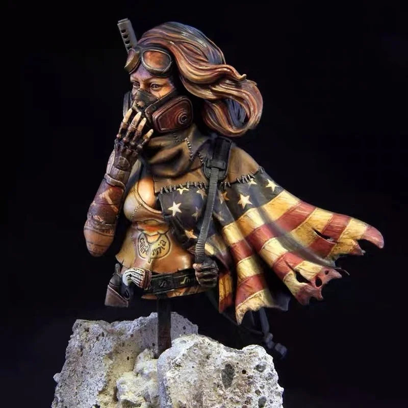 1/10 Desert Fox Female Warrior, Resin Model Bust Kit, Fantasy Theme, Unassembled and Unpainted
