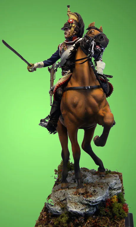 90mm Napoleonic French Dragoon, Resin Model Figure Kit, Unassembled and Unpainted