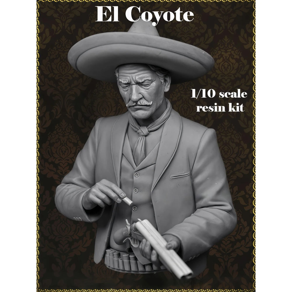 1/10 Western Vaquero, Resin Model Bust Kit, Historical Theme, Unassembled and Unpainted