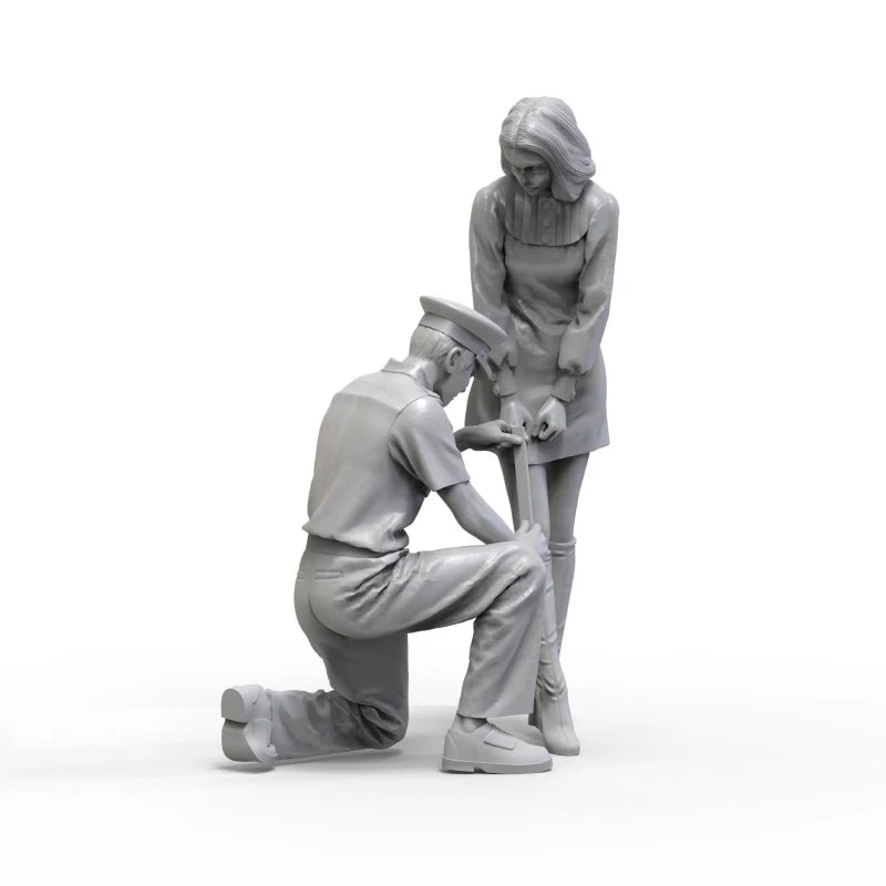 1/24 Modern Police Officer & Civilian, 5 Figures, Resin Model Figure Kit, Unassembled and Unpainted