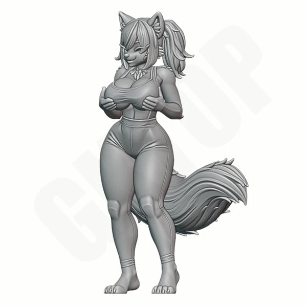 1/24 Fox-Eared Beauty, Resin Model Figure Kit, Anime Theme, Unassembled and Unpainted