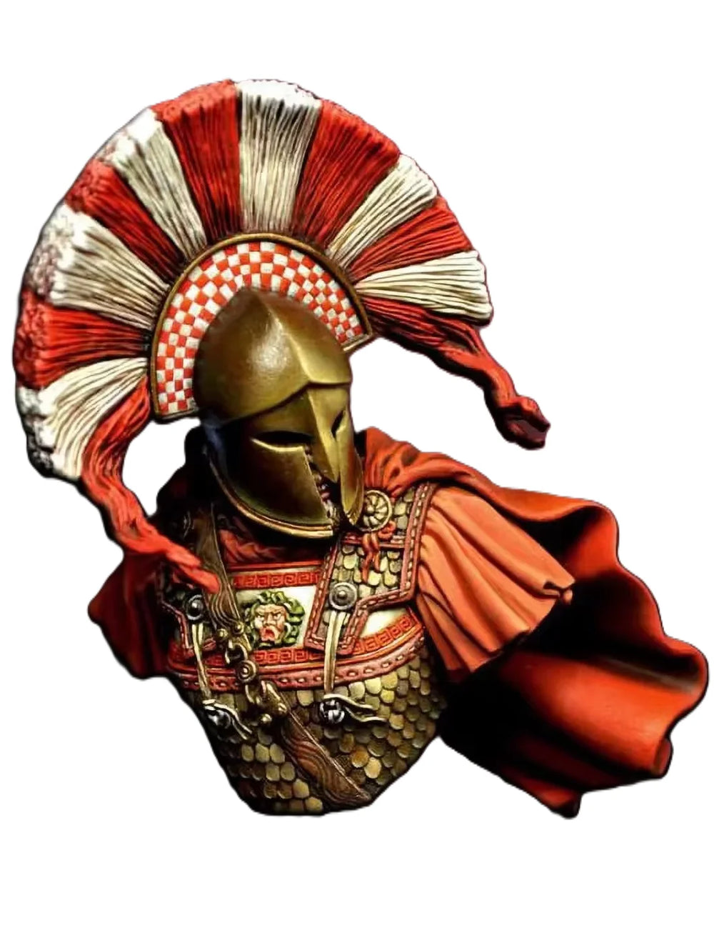 1/10 Napoleonic Greek Commander with Plumed Corinthian Helm, Resin Model Bust Kit, Unassembled and Unpainted