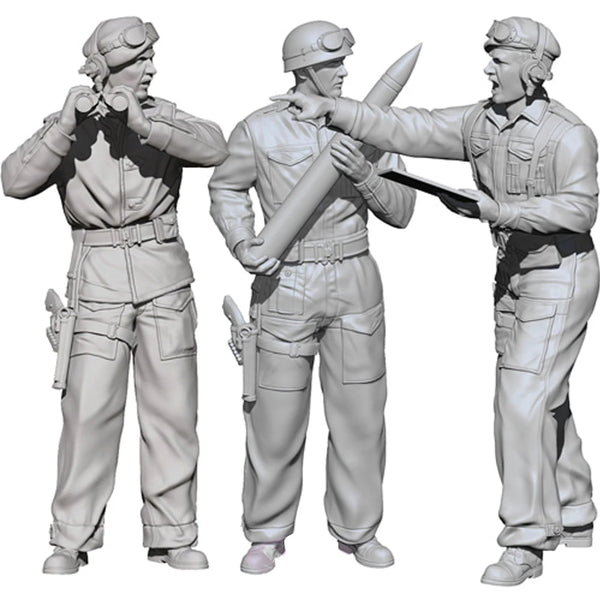 1/35 WWII British M10 Achilles Crew, 3 Figures, Resin Model Figure Kit, Unassembled and Unpainted