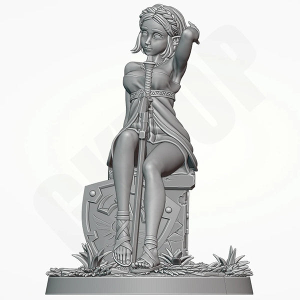 1/24 Warrior Maiden, Resin Model Bust Kit, Fantasy Theme, Unassembled and Unpainted