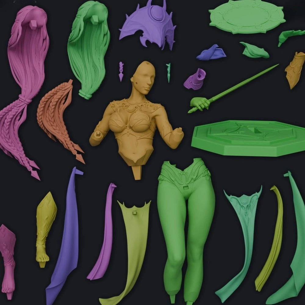 1/8 Shar Shadow Dancer Sorceress, Resin Model Figure Kit, Fantasy Theme, Unassembled and Unpainted