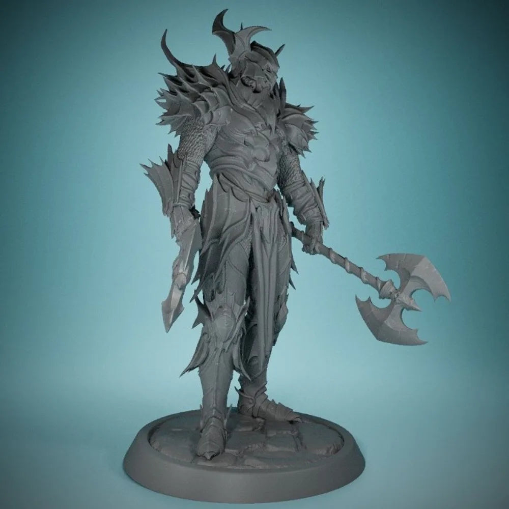 64mm Demon Knight, Resin Model Figure Kit, Fantasy Theme, Unassembled and Unpainted