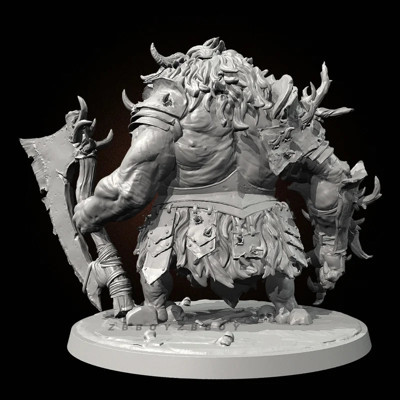 75mm Horned Demon Warlord with Twin Blades, Resin Model Figure Kit, Fantasy Theme, Unassembled and Unpainted