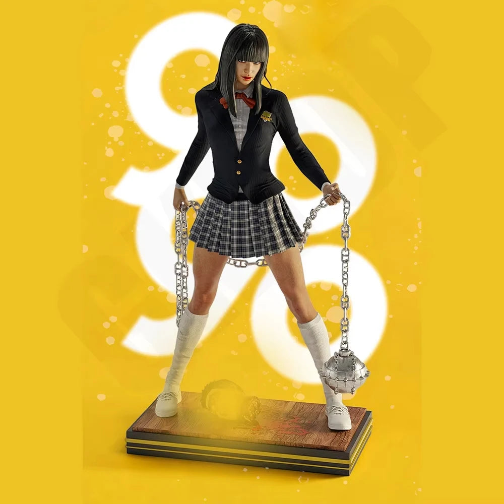 1/24 Schoolgirl with Spiked Bracers and Chains, Resin Model Figure Kit, Anime Theme, Unassembled and Unpainted