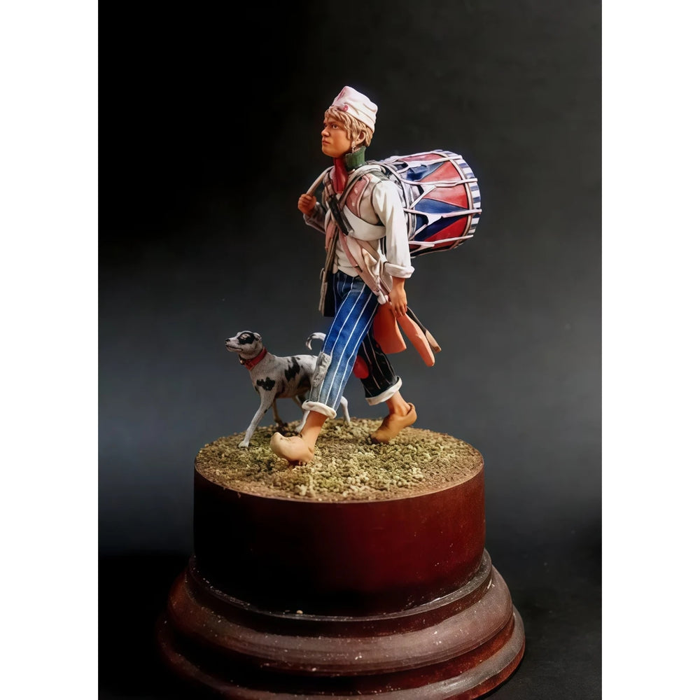 75mm Napoleonic French Drummer Boy, Resin Model Figure Kit, Unassembled and Unpainted